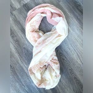 Large scarf  100% cotton powder pink & cream South Western Boho Cowgirl Beach
